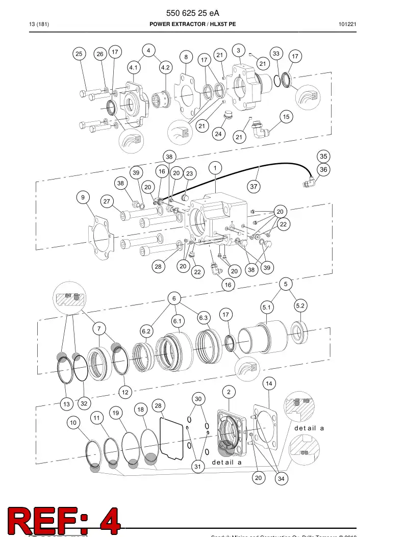 55062533 550 625 33 Front cover - Sandvik Technical Drawing