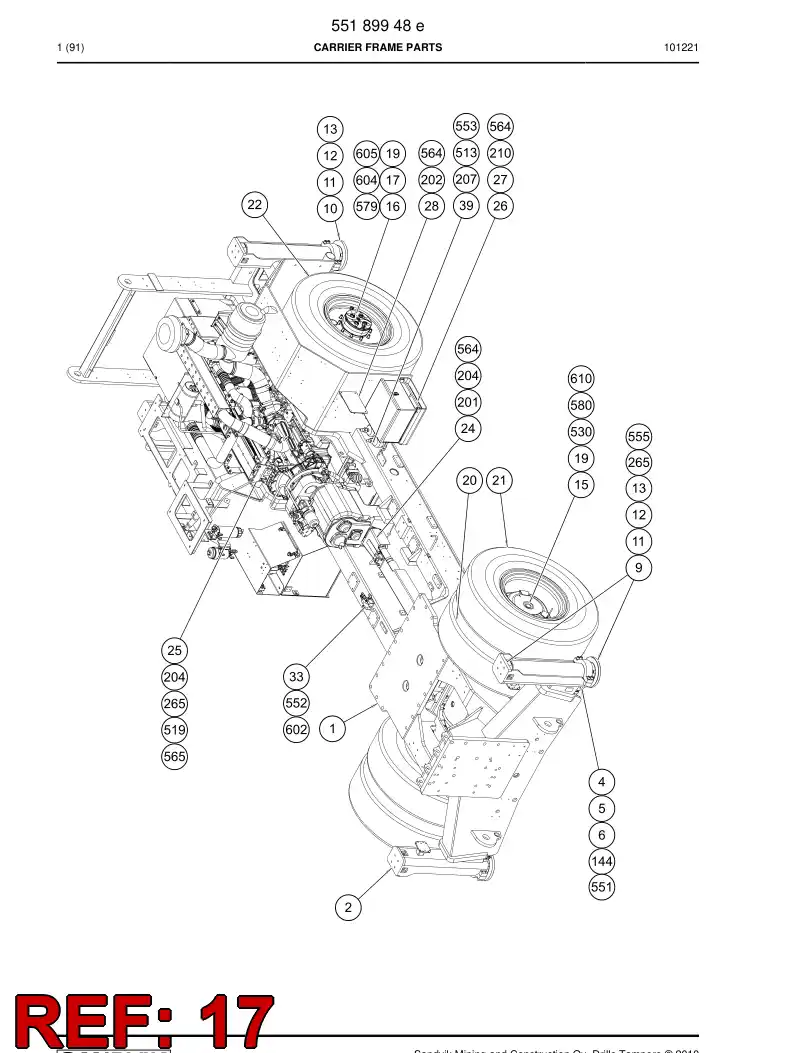 55062588 550 625 88 Plate - Sandvik Technical Drawing