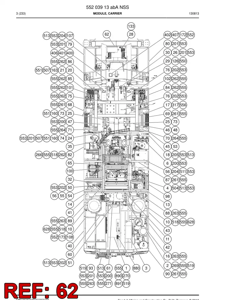 55062820 550 628 20 Bracket - Sandvik Technical Drawing