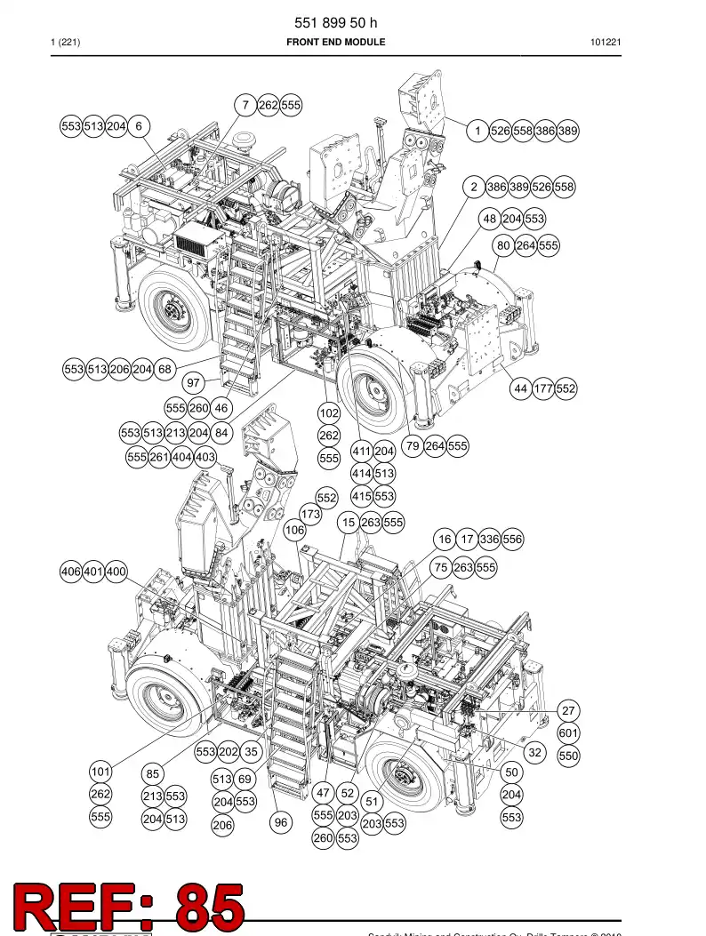 55063056 550 630 56 Backing frame - Sandvik Technical Drawing