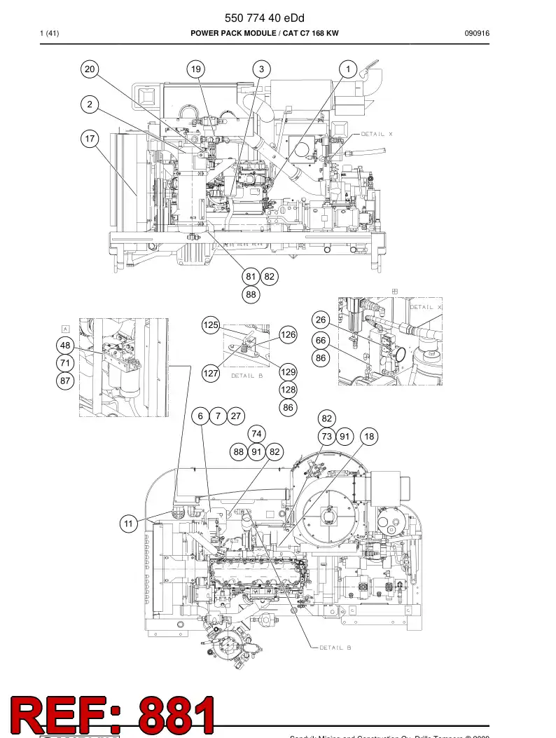55063099a 550 630 99a Hose set - Sandvik Technical Drawing