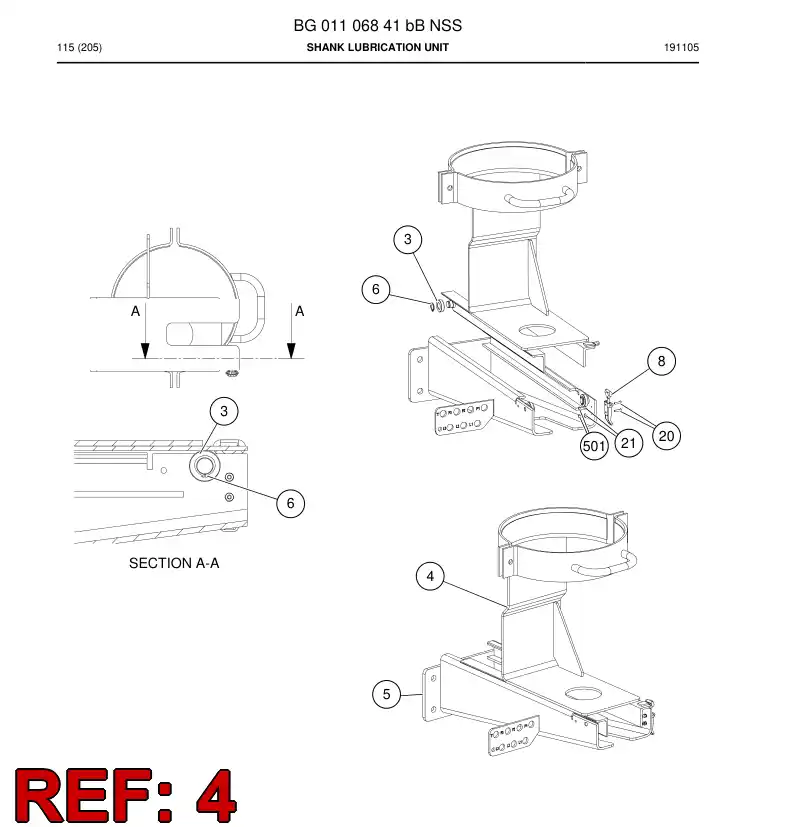55063165a 550 631 65a Supporting block - Sandvik Technical Drawing