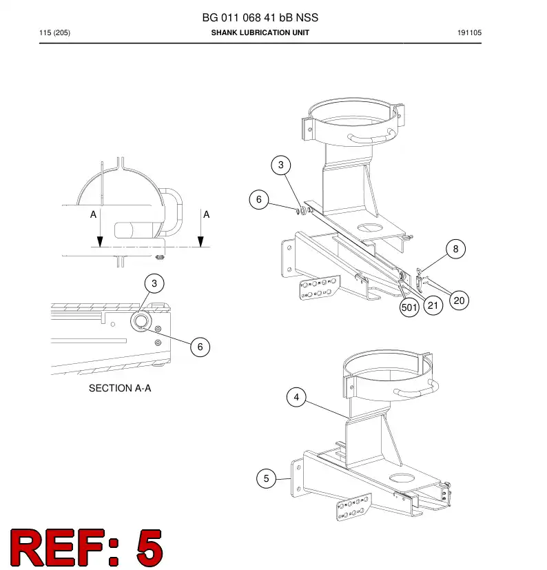 55063172c 550 631 72c Rail - Sandvik Technical Drawing