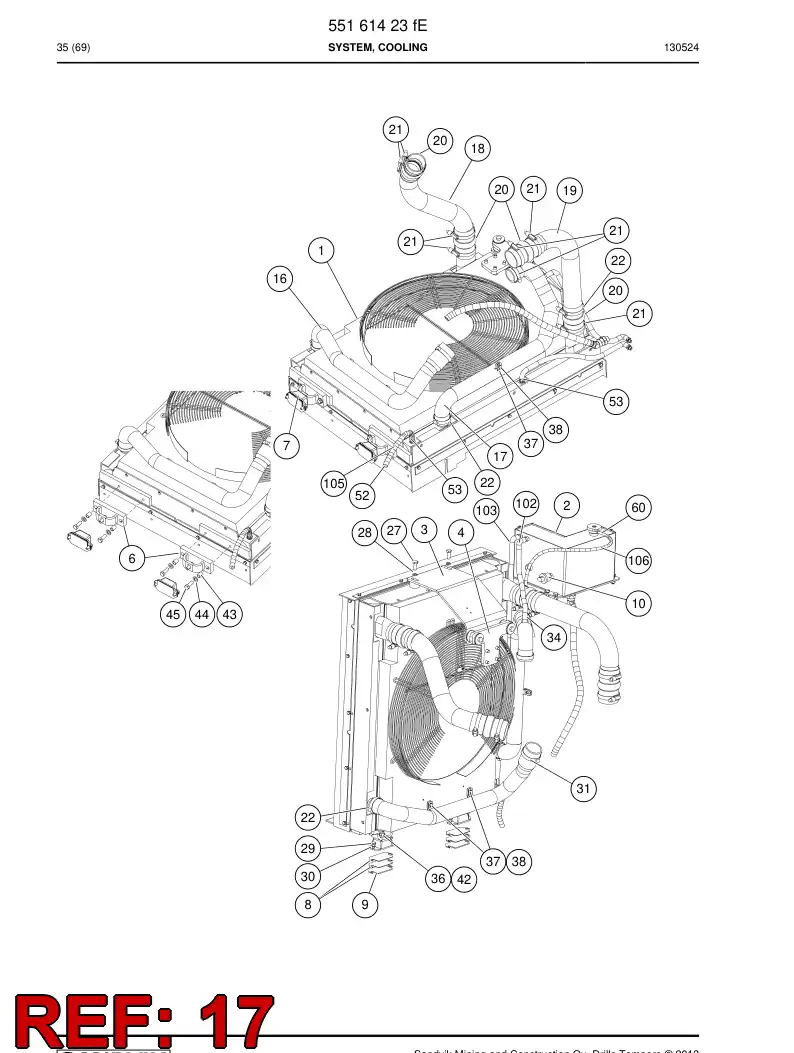 55063257a 550 632 57a Hose, Water - Sandvik Technical Drawing