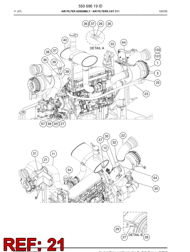 55063268 550 632 68 Rubber hose - Sandvik Technical Drawing