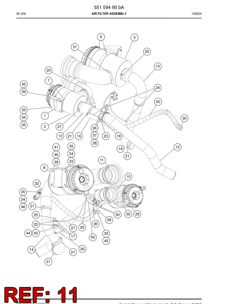55063269c 550 632 69c Hose, Rubber - Sandvik Technical Drawing