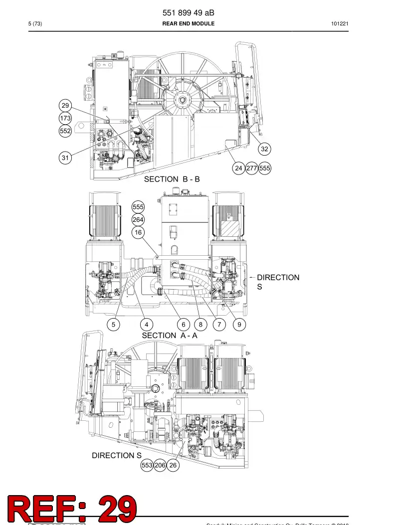 55063306 550 633 06 Cover plate - Sandvik Technical Drawing