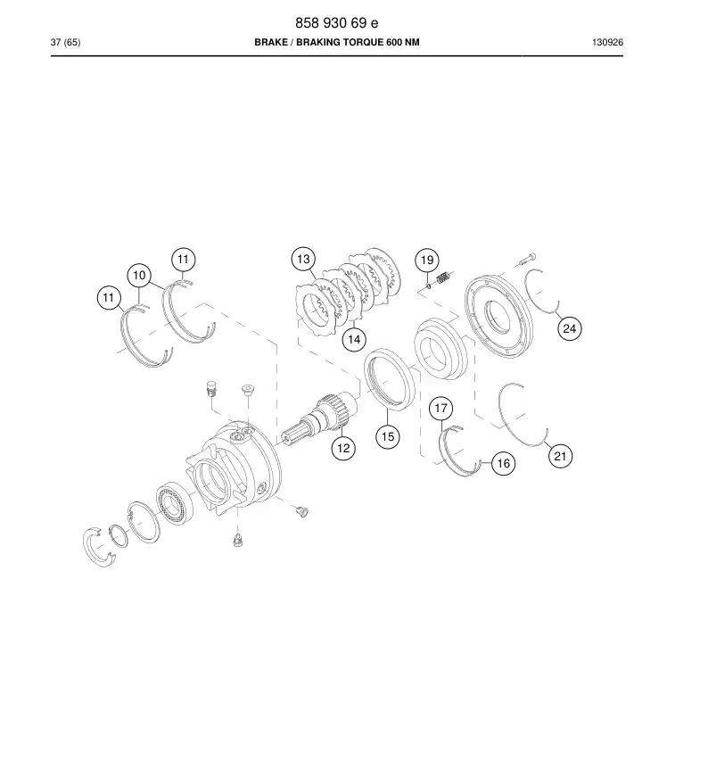 55063550a 550 635 50a Output shaft - Sandvik Technical Drawing