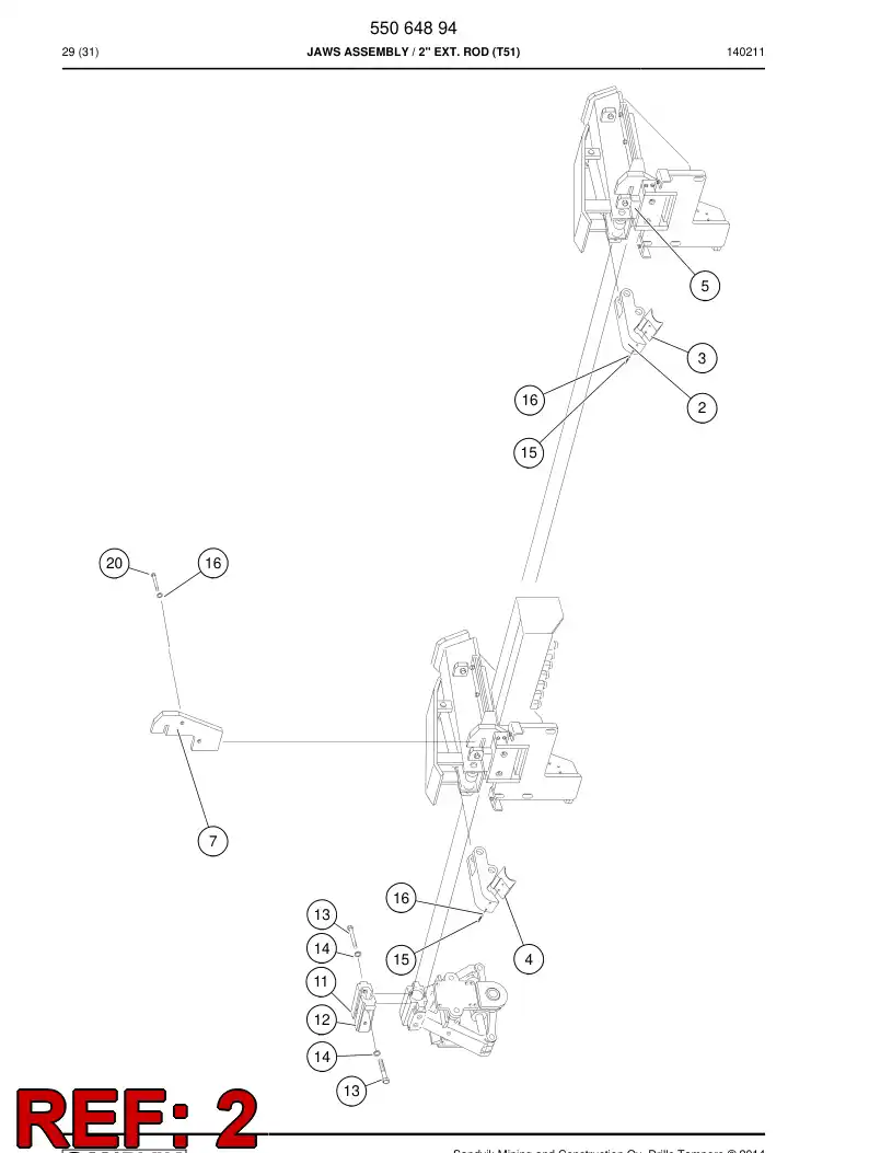 55063591a 550 635 91a Arm - Sandvik Technical Drawing
