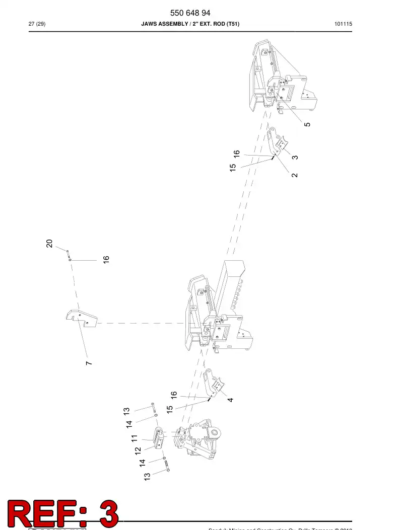 55063592a 550 635 92a Jaw - Sandvik Technical Drawing