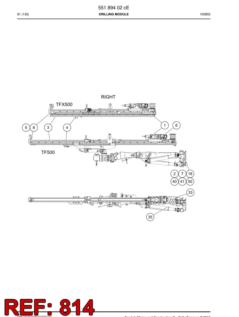 55063640c 550 636 40c Hosing - Sandvik Technical Drawing