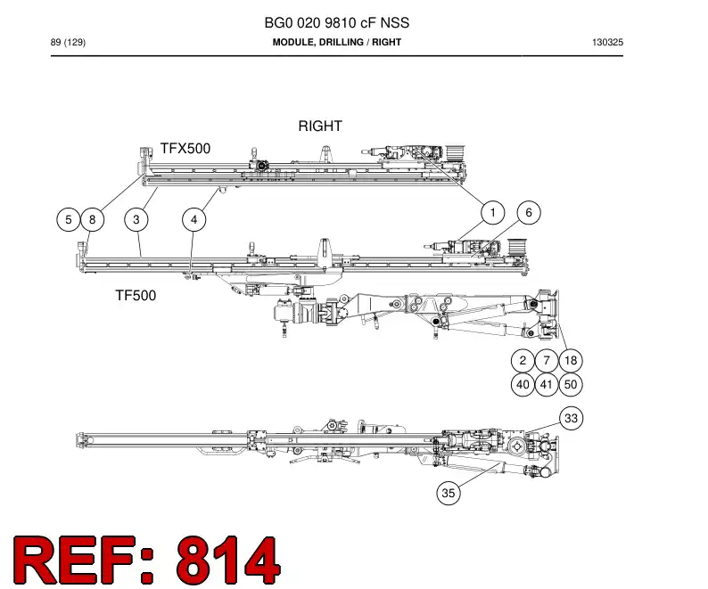 55063640f 550 636 40f Hosing Set - Sandvik Technical Drawing