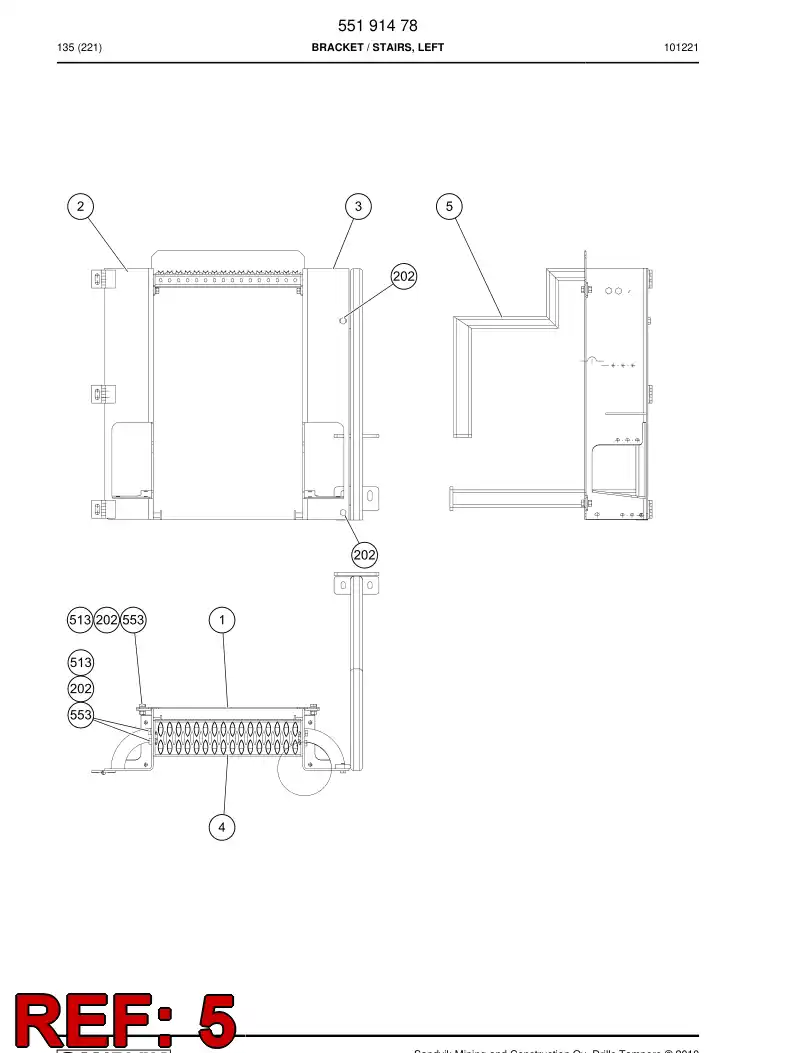 55063795 550 637 95 Support - Sandvik Technical Drawing