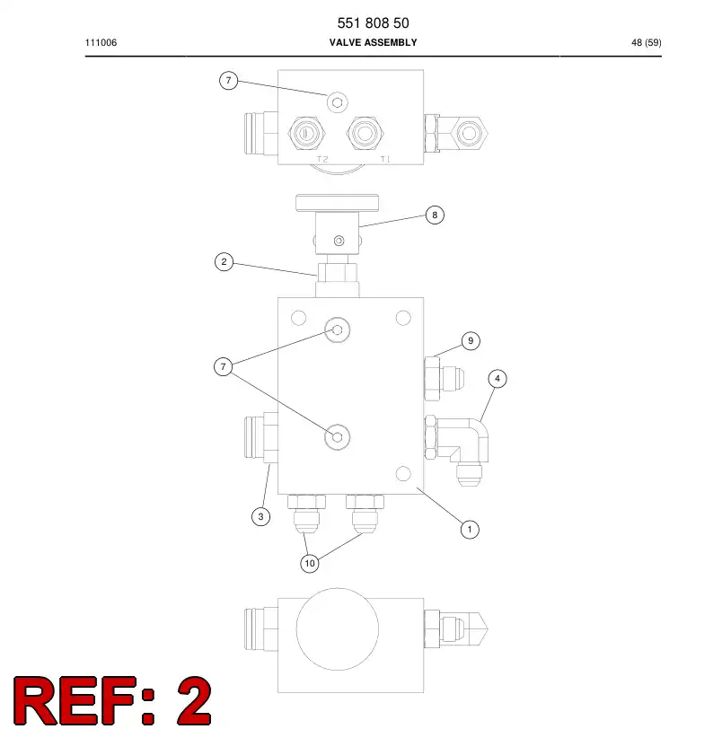 55063897 550 638 97 Pressure relief valve - Sandvik Technical Drawing