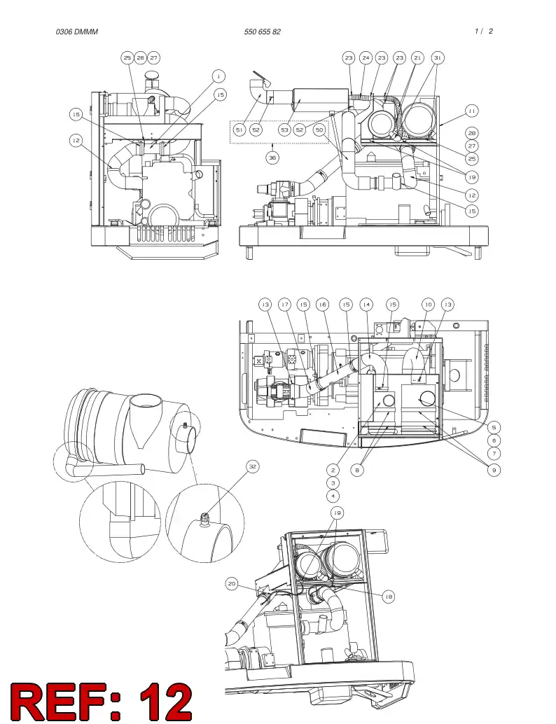 55064068 550 640 68 RUBBER HOSE - Sandvik Technical Drawing