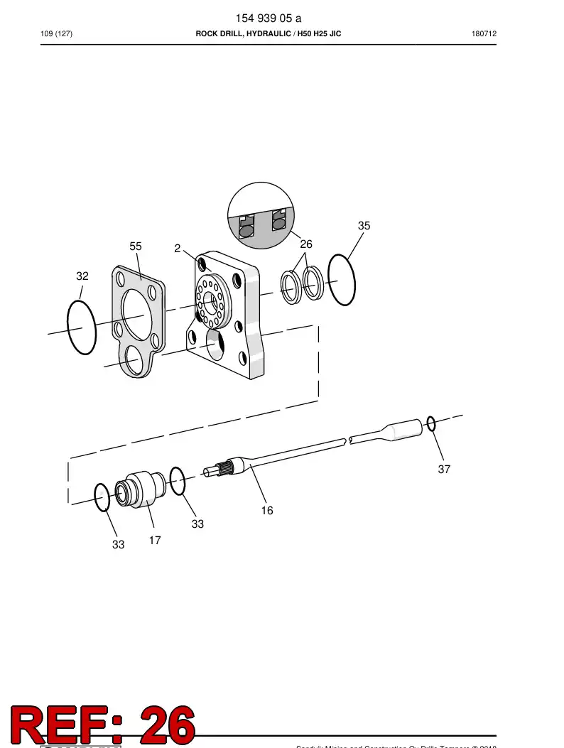 55064109a 550 641 09a Seal, Rod - Sandvik Technical Drawing