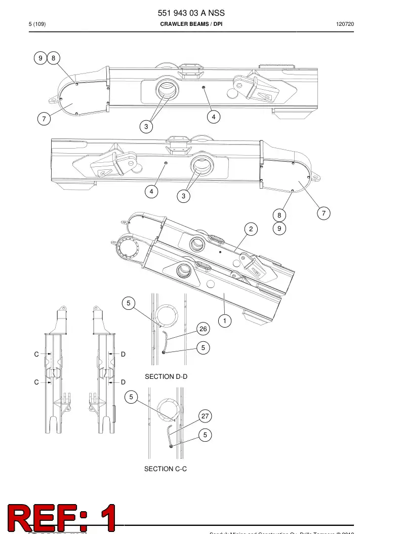 55064216a 550 642 16a Beam - Sandvik Technical Drawing