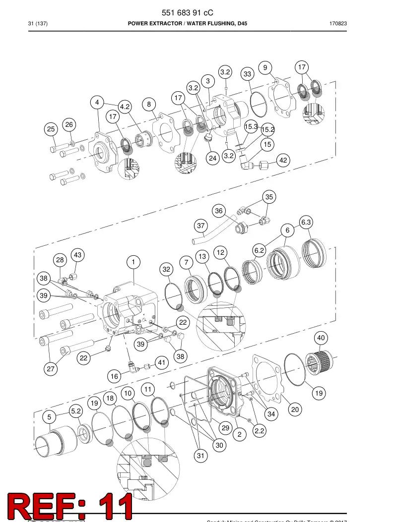 55064247a 550 642 47a Wiper - Sandvik Technical Drawing
