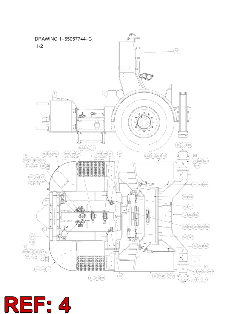 55064274 550 642 74 SAFETY CANOPY ASSEMBLY - Sandvik Technical Drawing