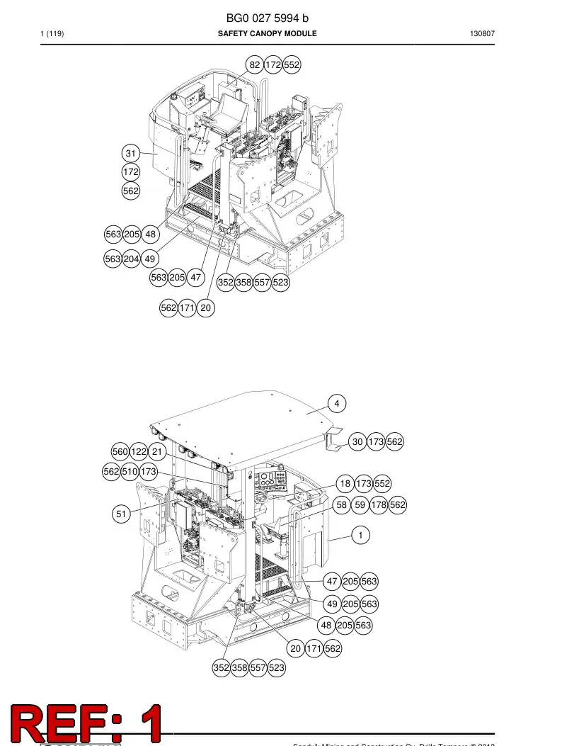 55064325b 550 643 25b Driving platform - Sandvik Technical Drawing