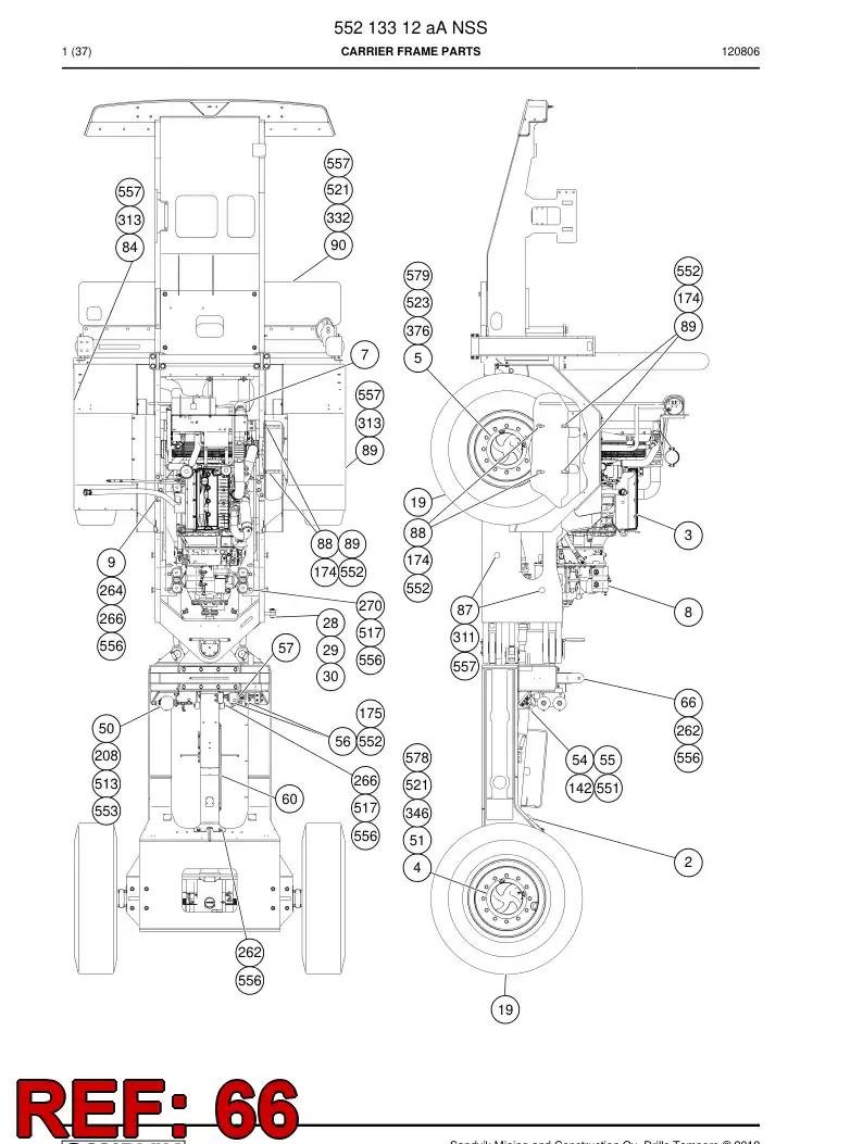 55064379a 550 643 79a Supporting block - Sandvik Technical Drawing