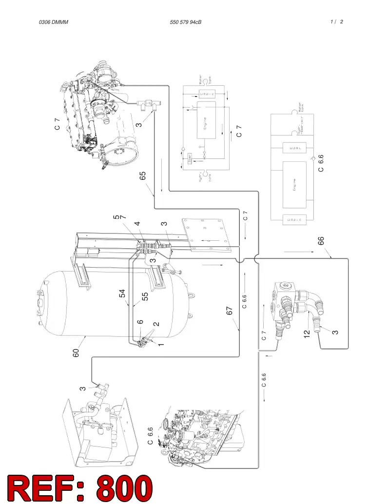 55064418 550 644 18 HOSE SET - Sandvik Technical Drawing