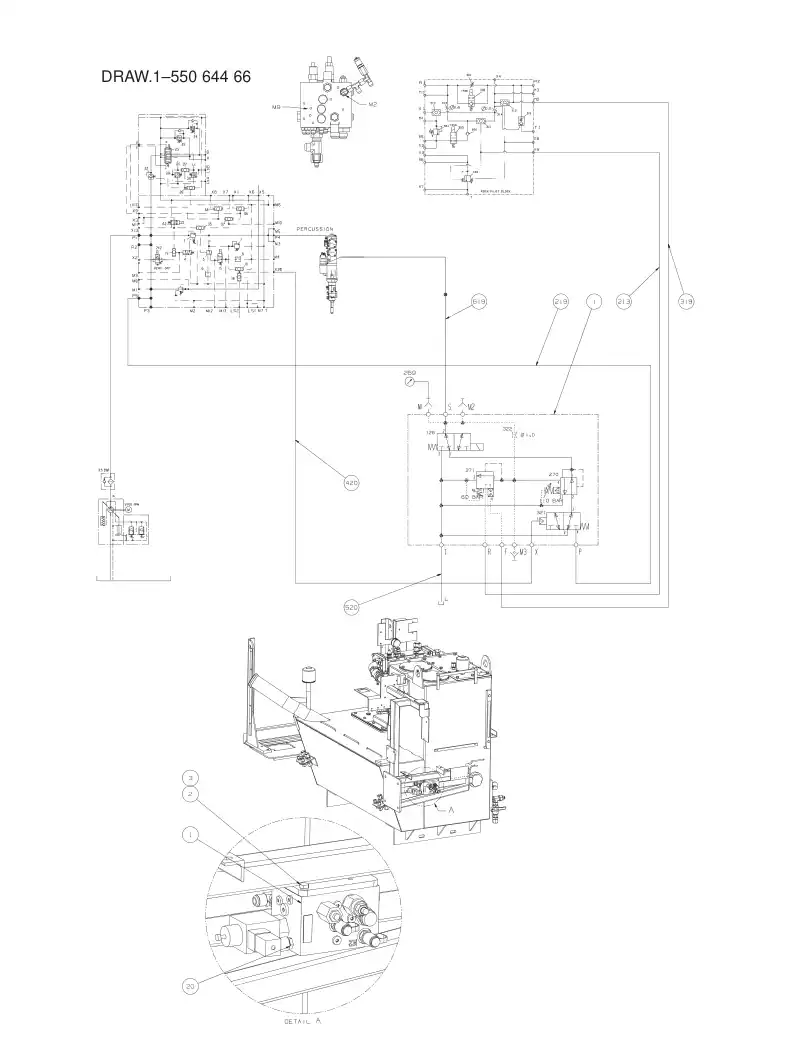 55064466 550 644 66 HYDRAULIC DIAGRAM (STABILIZER - Sandvik Technical Drawing