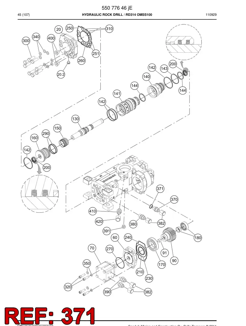 55064526 550 645 26 Usit-seal - Sandvik Technical Drawing