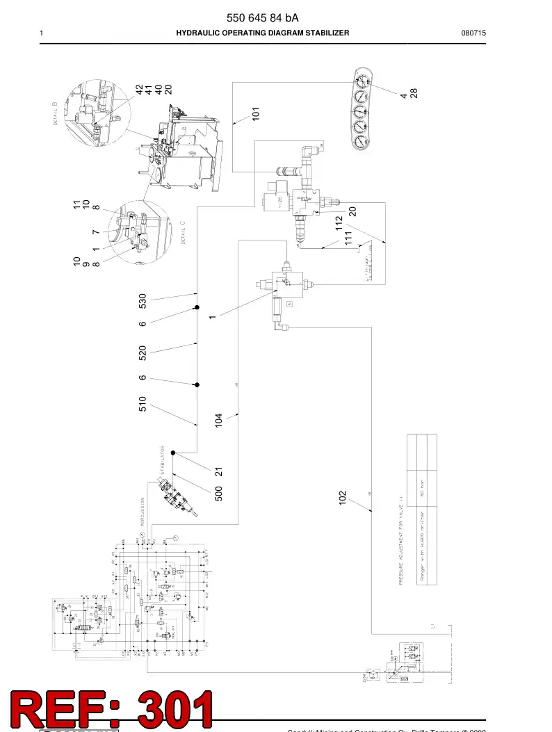 55064531e 550 645 31e HOSING - Sandvik Technical Drawing