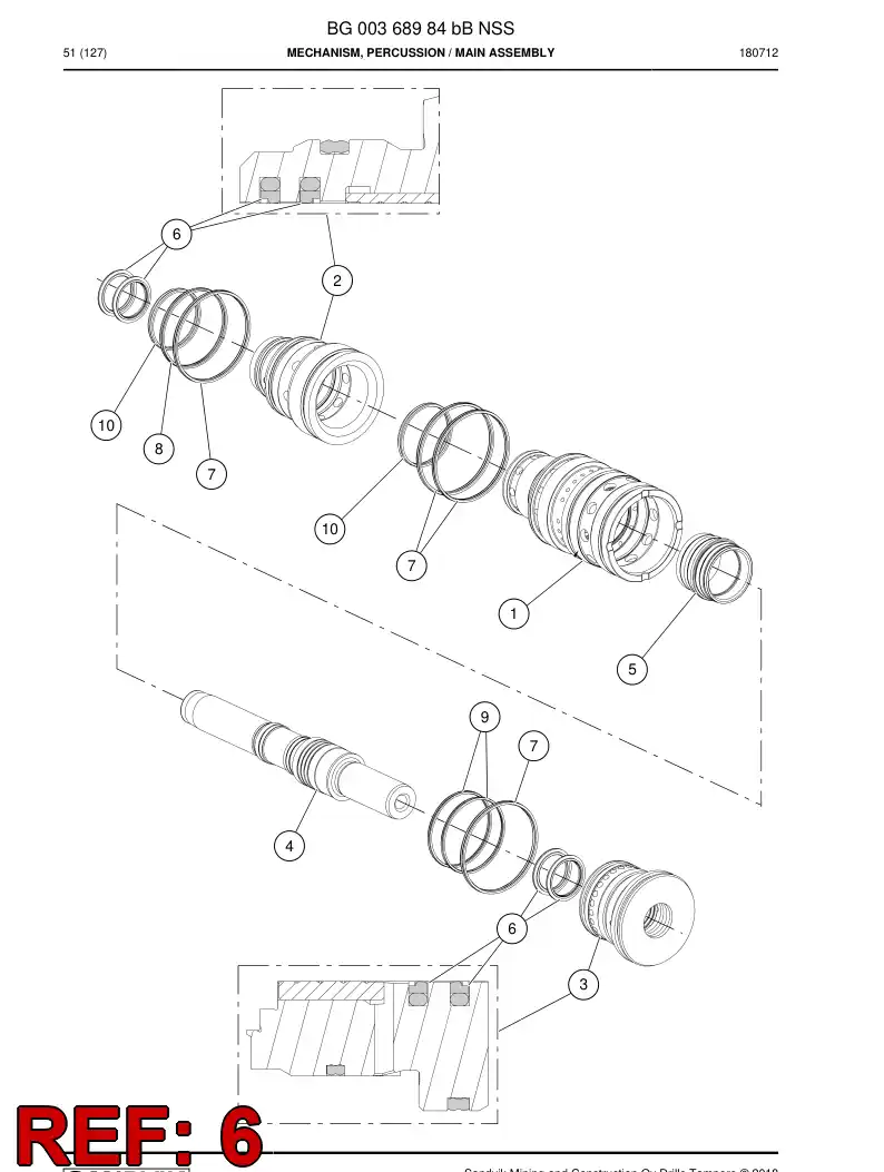 55064566a 550 645 66a Seal, Rod - Sandvik Technical Drawing