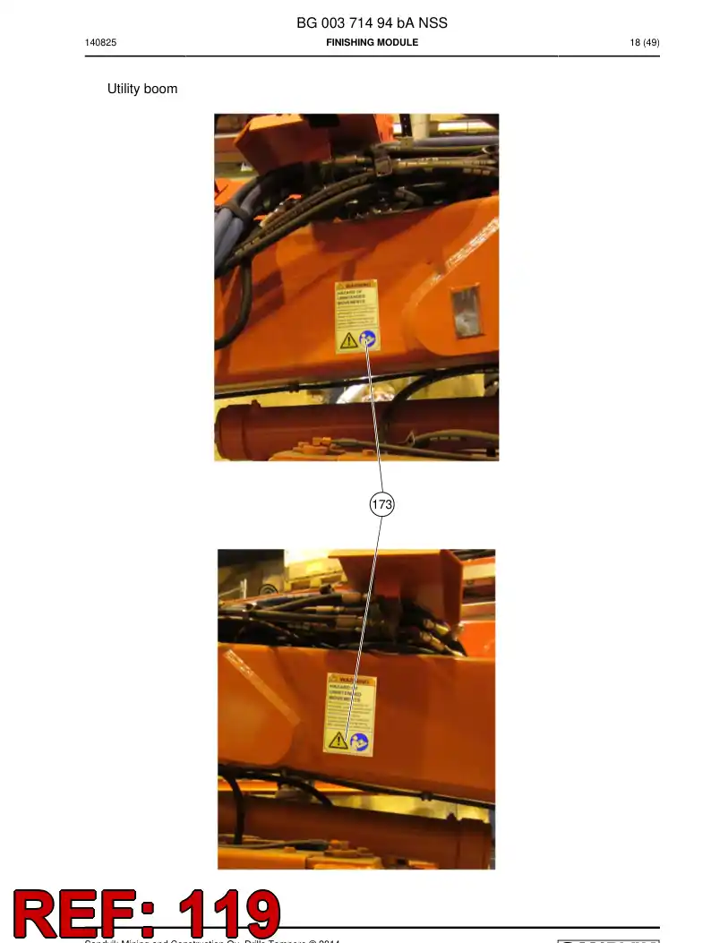 55064588 550 645 88 Label, Instruction - Sandvik Technical Drawing