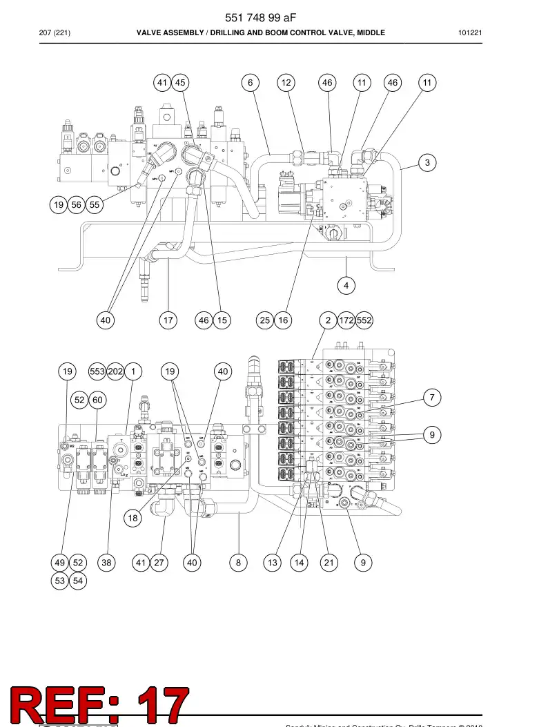 55064660 550 646 60 Pipe assembly - Sandvik Technical Drawing