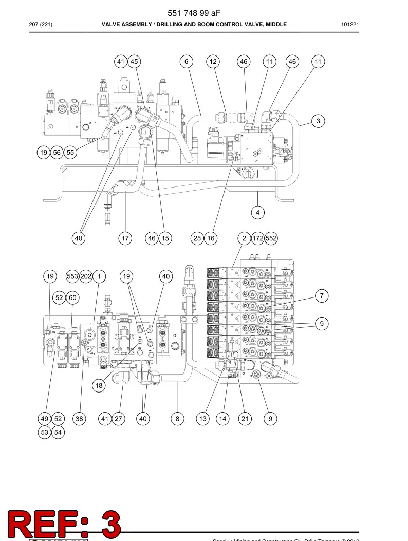 55064688 550 646 88 Pipe assembly - Sandvik Technical Drawing