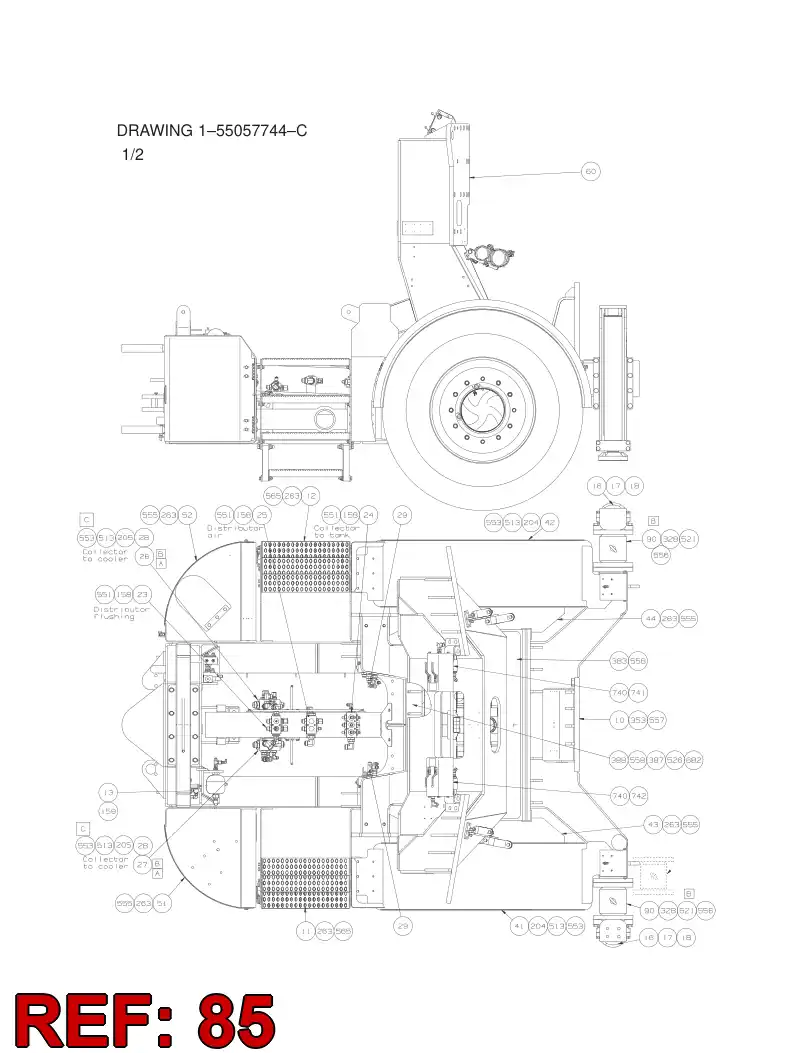 55064699 550 646 99 DRIVING PLATFORM ASSEMBLY - Sandvik Technical Drawing
