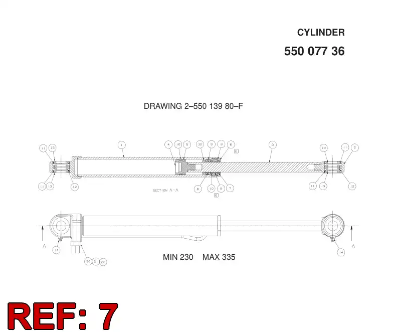 55064711 550 647 11 LIMPIAPARABRISAS - Sandvik Technical Drawing