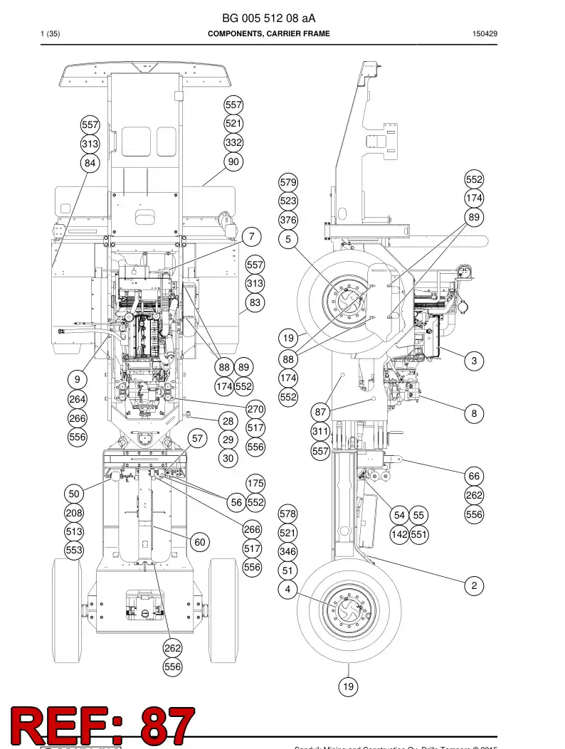 55064782b 550 647 82b Pin - Sandvik Technical Drawing