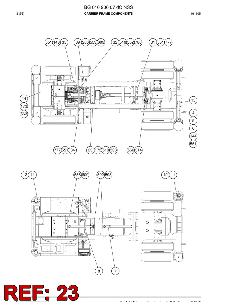 55065089b 550 650 89b Rack, Cable - Sandvik Technical Drawing