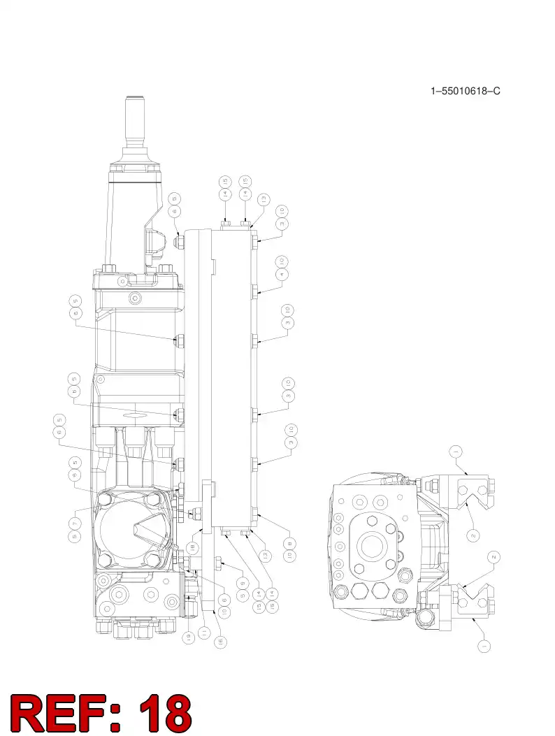 55065133 550 651 33 Plate, Backing - Sandvik Technical Drawing