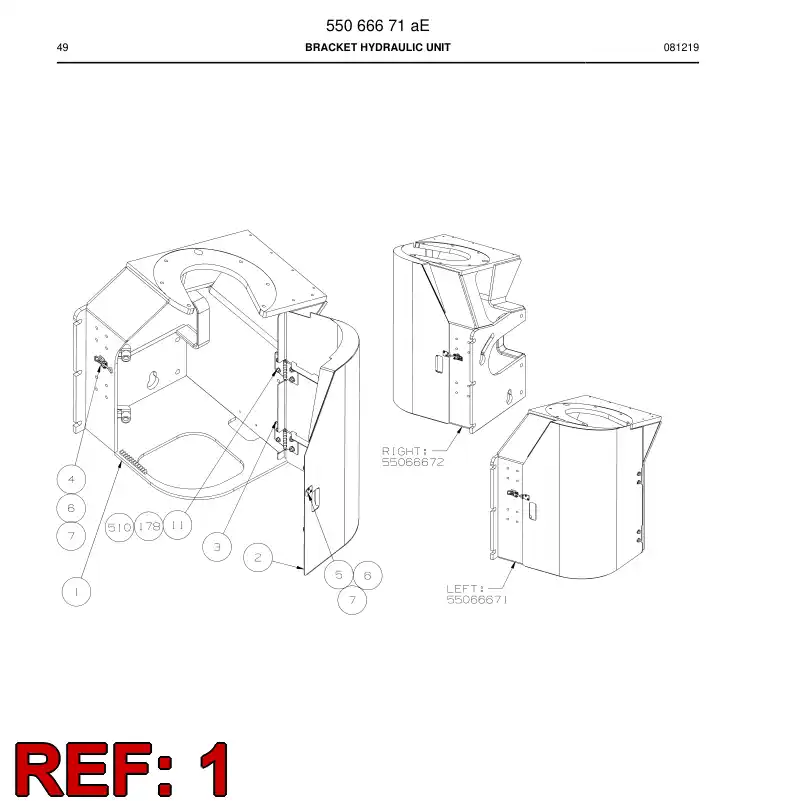 55065312 550 653 12 Bracket - Sandvik Technical Drawing