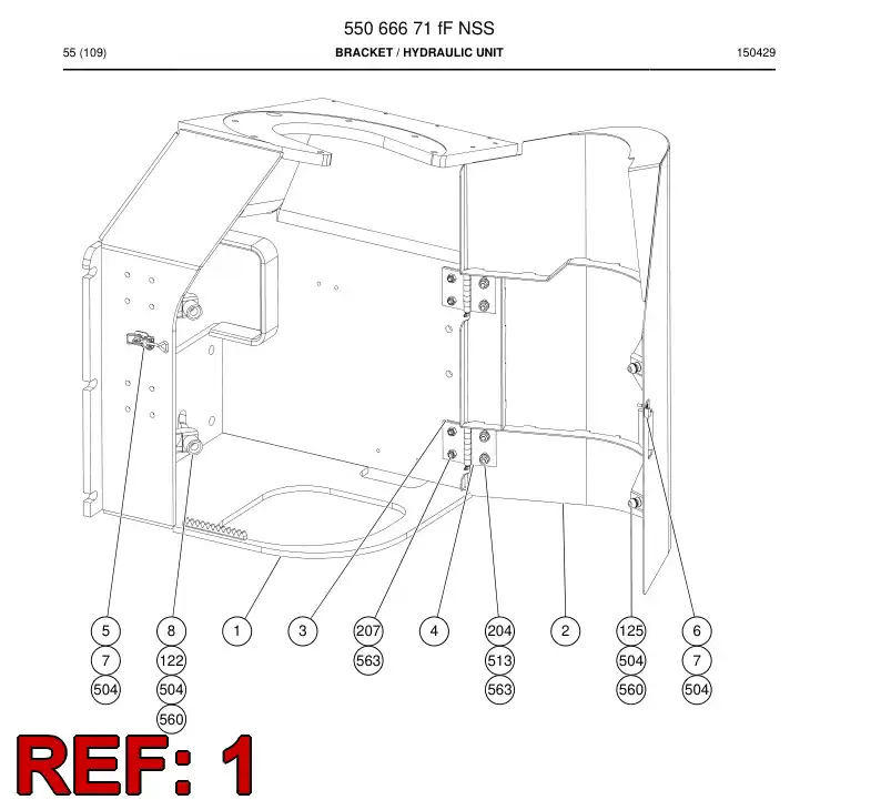 55065312e 550 653 12e Bracket - Sandvik Technical Drawing