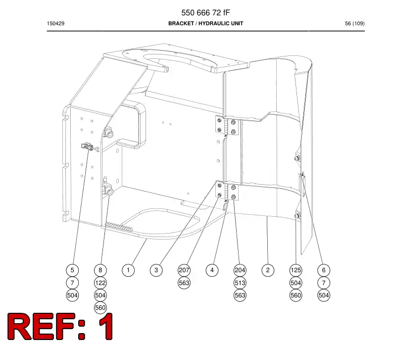 55065314e 550 653 14e Bracket - Sandvik Technical Drawing
