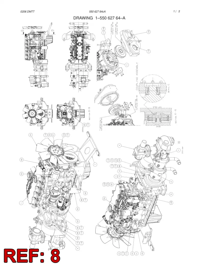 55065327 550 653 27 ENGINE SUPPORT - Sandvik Technical Drawing
