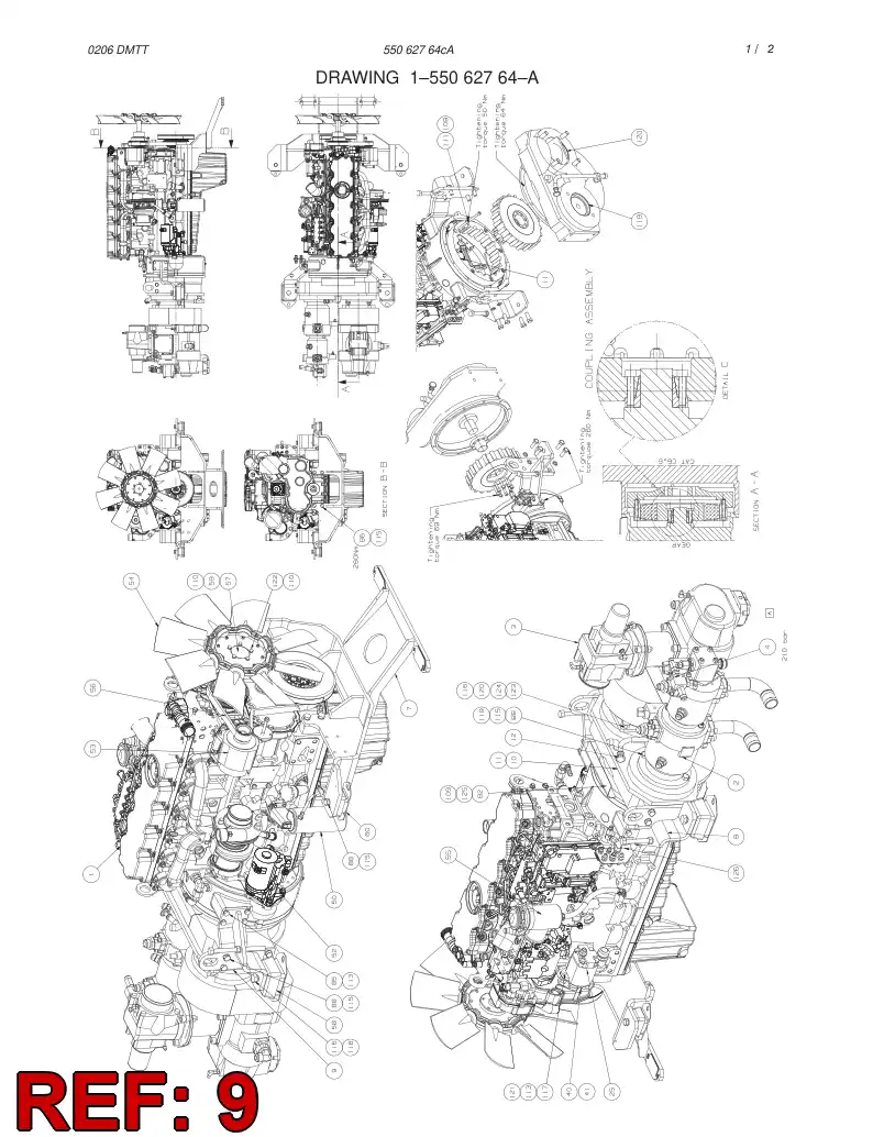 55065335 550 653 35 ENGINE SUPPORT - Sandvik Technical Drawing