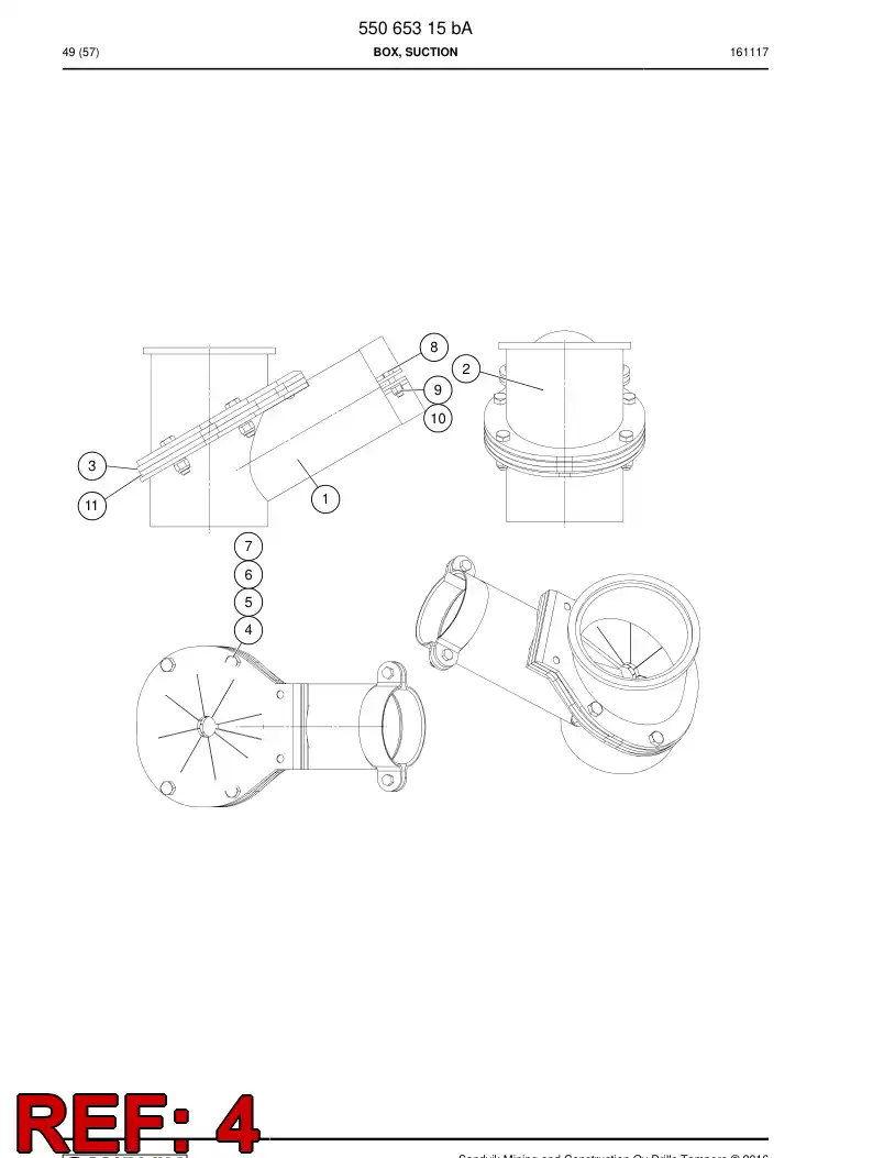 55065346a 550 653 46a Bushing - Sandvik Technical Drawing