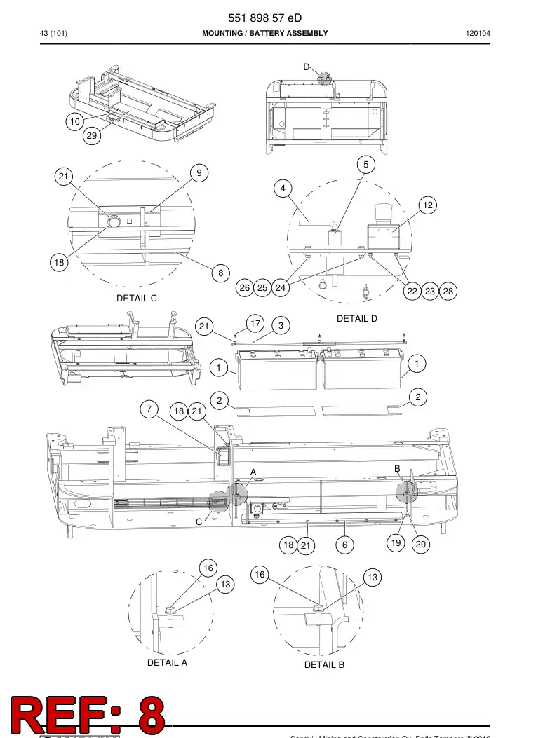 55065432 550 654 32 Rack, Cable - Sandvik Technical Drawing
