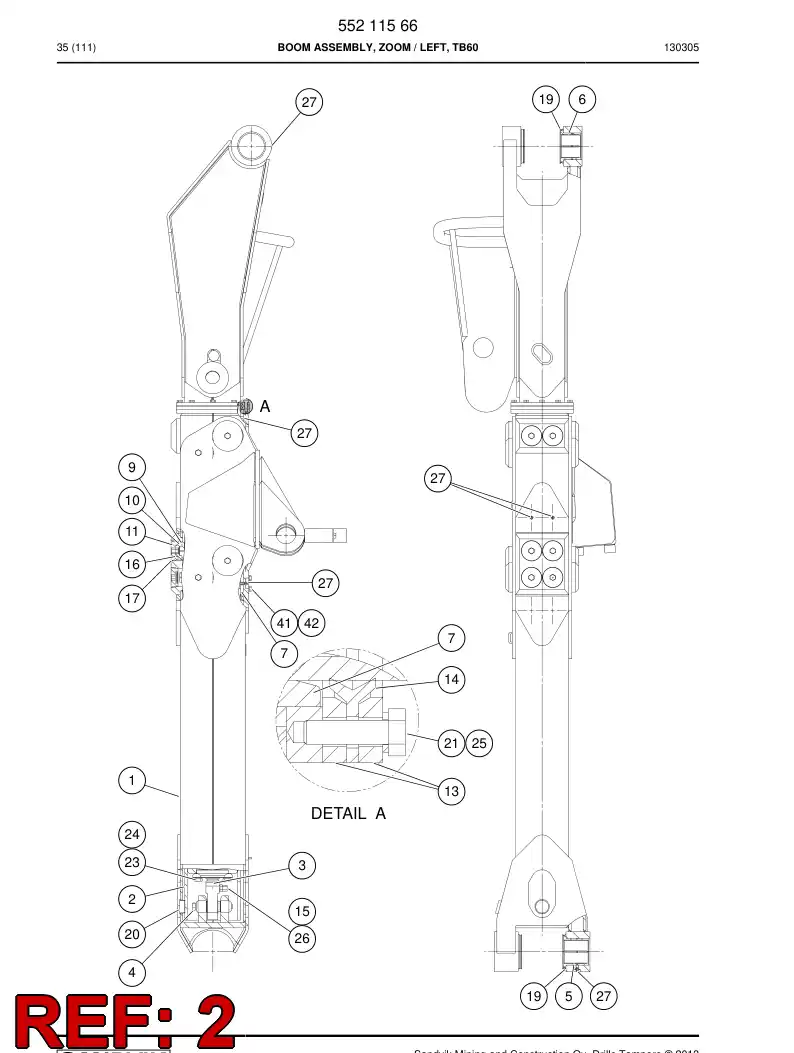 55065450b 550 654 50b Tube, Inner - Sandvik Technical Drawing