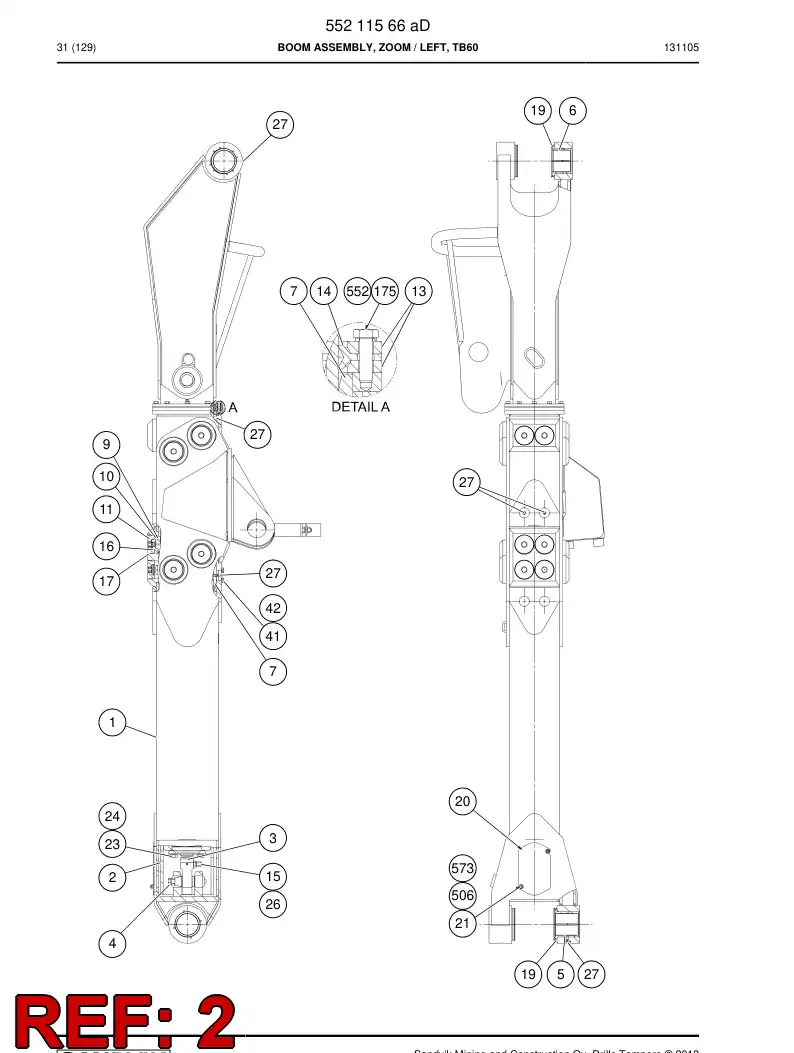 55065450d 550 654 50d Tube, Inner - Sandvik Technical Drawing