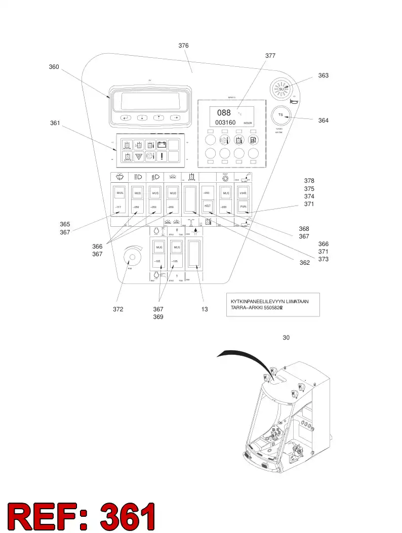 55065474 550 654 74 CONTROL (WARNING) LIGHT PRING - Sandvik Technical Drawing