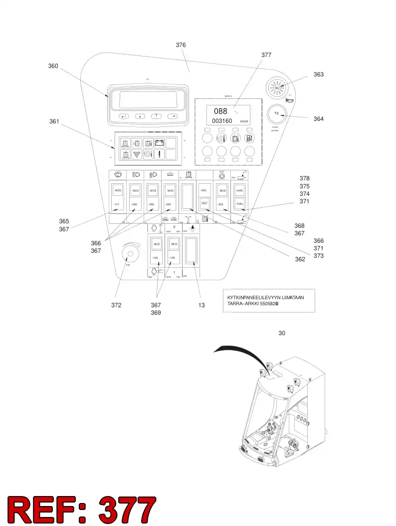 55065480 550 654 80 PROGRAMMED ELECTRONIC ASSEMBLY - Sandvik Technical Drawing