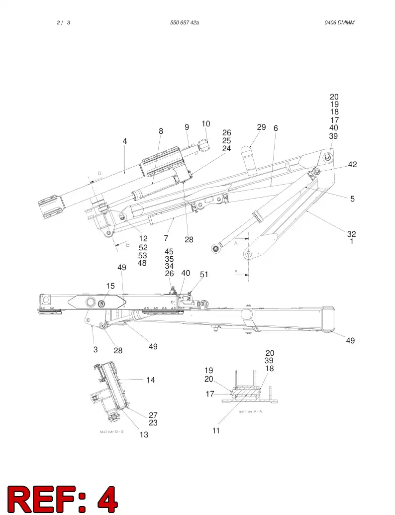 55065756 550 657 56 CRADLE ASSEMBLY - Sandvik Technical Drawing